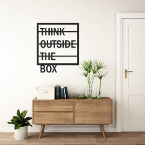 THINK OUTSIDE THE BOX METAL WALL ART - Image 2