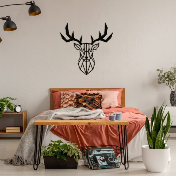 DEER HEAD METAL WALL ART